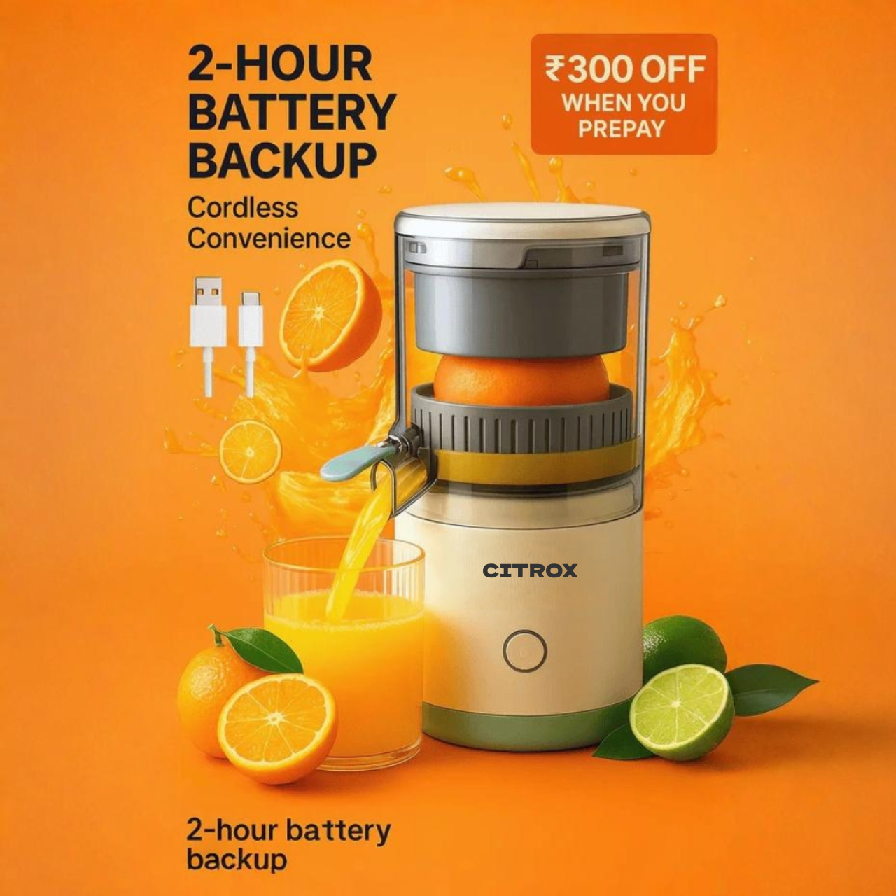 CITROX™ – Smart, One-Touch Electric Citrus Juicer